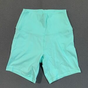 ESoft Women's Aruba Blue Biker Shorts High Waist Nylon Lycra XS